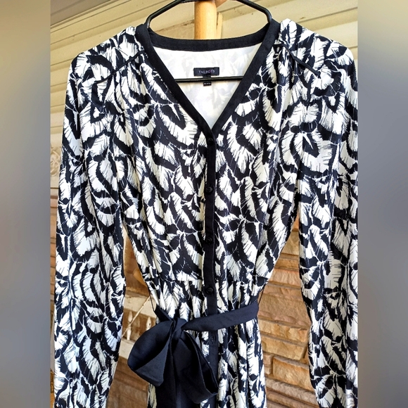 Talbots Crepe Midi Dress - Gathered Feathers_2 - Picture 3 of 8